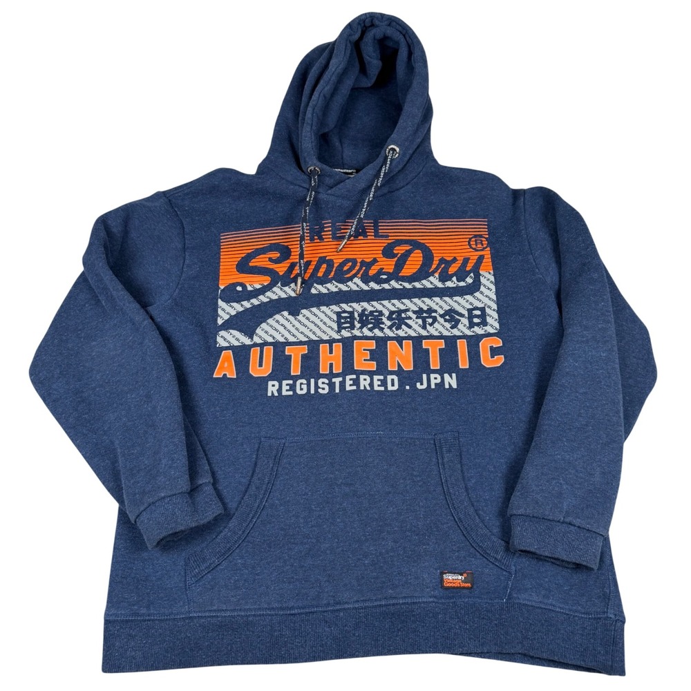 Superdry Mens Oversized Fit Hoodie Navy Blue Graphic M20108AU Medium